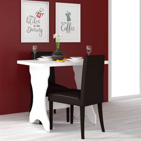 Masa bucatarie  KC-2RO,90x60x73 cm, Alb [3]