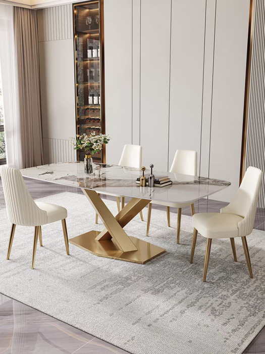 Masa cu scaune living - Masa dining marmura 621 1800*900*750