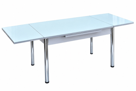 Masa cu scaune living - MASA STICLA MS01 EXTENSIBILA ALB