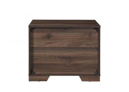 Noptiera Nora cu 2 sertare, culoare Gri + Nuc, 60x45x47cm [4]
