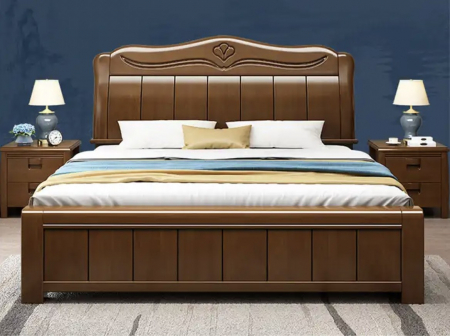 Mobila dormitor - Pat MU11, 140x200cm, Nuc