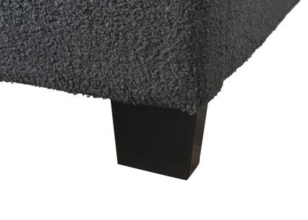 Pat tapitat Comfort 1 cu LED, 160x200, cadru din lemn cu somiera fixa, culoare Gri [5]
