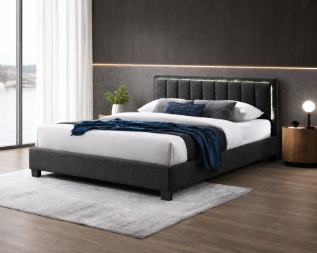 Mobilier tapitat - pat 140x200 gri
