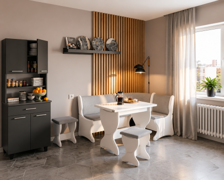 Coltare bucatarie - Set coltar bucatarie Argentina Alb Gri