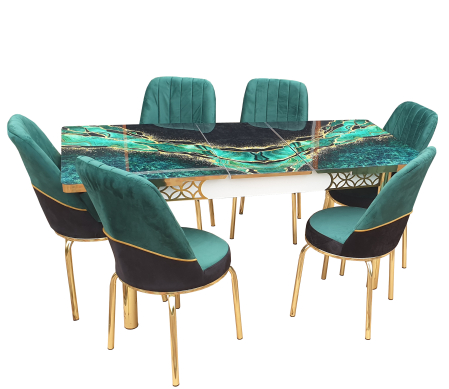 Mobila living - Set masa cu 6 scaune Altin 1
