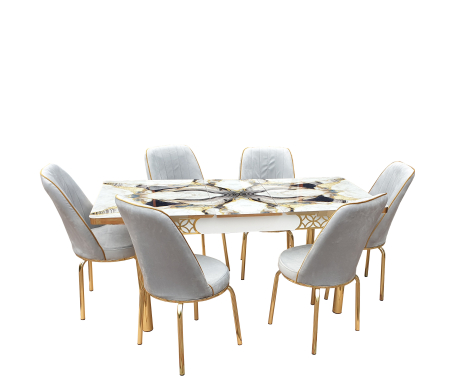Masa cu scaune living - SET MASA 6 SCAUNE ALTIN 4