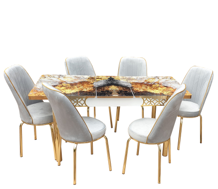 Masa cu scaune living - SET MASA 6 SCAUNE ALTIN 6