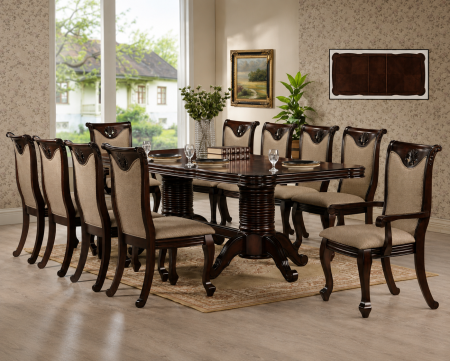 Masa bucatarie - Set masa AC3268T cu 10 Scaune Dark Brown