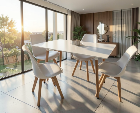 Mobila living - Set Masa Cu 4 Scaune HB01 Mica 120 cm
