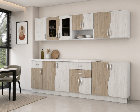 Bucatarii - Set Mobila Bucatarie Paula S stejar k001/k002