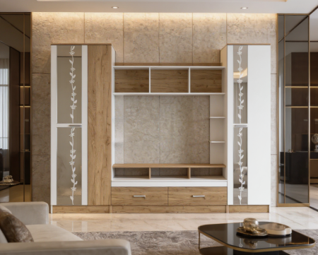 Seturi mobila living - Set Mobila Living Atlantida Ro, 280x53x213 cm, Stejar k003/k001