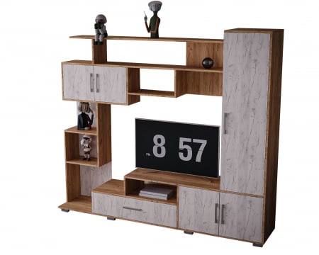 Set Mobila Living Pekin Ro 210x40x179 cm,  k003/k001 Stejar [5]