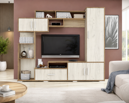 Seturi mobila living - Set Mobila Living Pekin RO Stejar K003 K001 210x40x179 cm