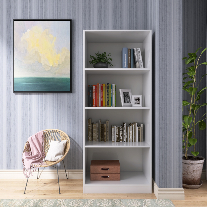 Biblioteca SKY 4 Rafturi, 175x80x40 cm, Culoare Alb, Pal 18mm [3]