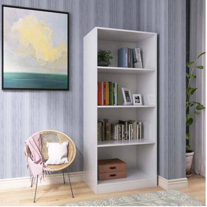 Biblioteca SKY 4 Rafturi, 175x80x40 cm, Culoare Alb, Pal 18mm [2]