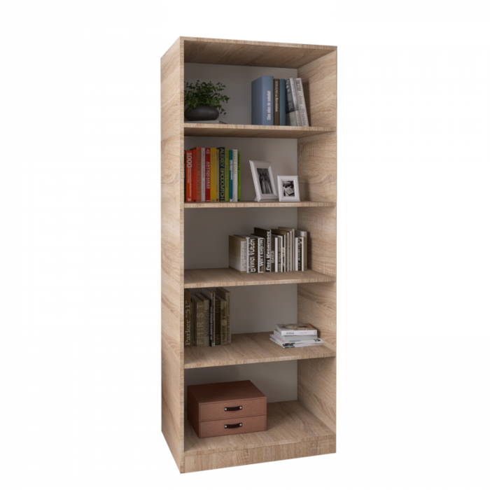 Biblioteca SKY 4 Rafturi, 200x80x40 cm, Culoare Sonoma, Pal 18mm [2]