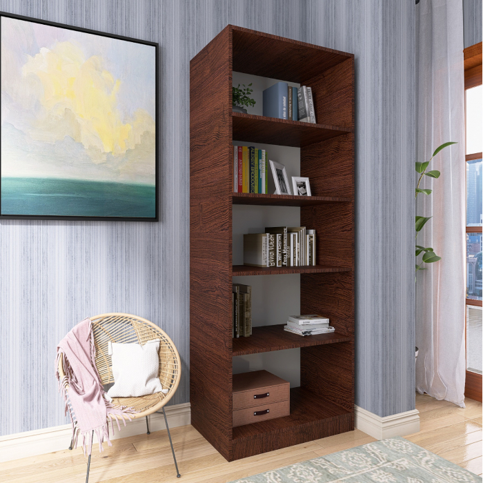 Biblioteca SKY 4 Rafturi, 200x80x40 cm, Culoare Wenge, Pal 18mm [1]