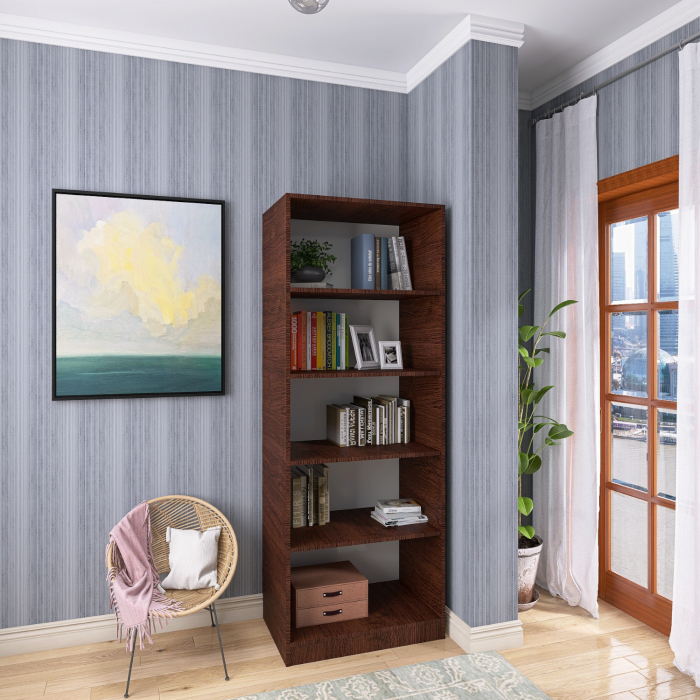 Biblioteca SKY 4 Rafturi, 200x80x40 cm, Culoare Wenge, Pal 18mm [4]