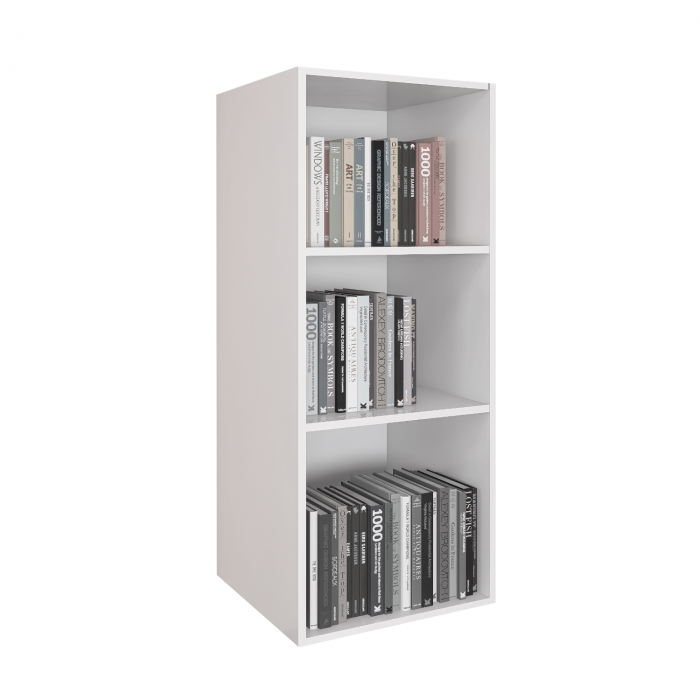 Biblioteca Suspendata 3 compartimente H100 x A30 x L30cm, PAL 18mm, Culoare Alb [1]