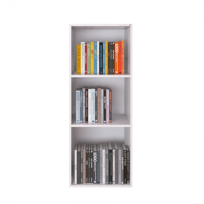 Biblioteca Suspendata 3 compartimente H100 x A30 x L30cm, PAL 18mm, Culoare Alb [2]