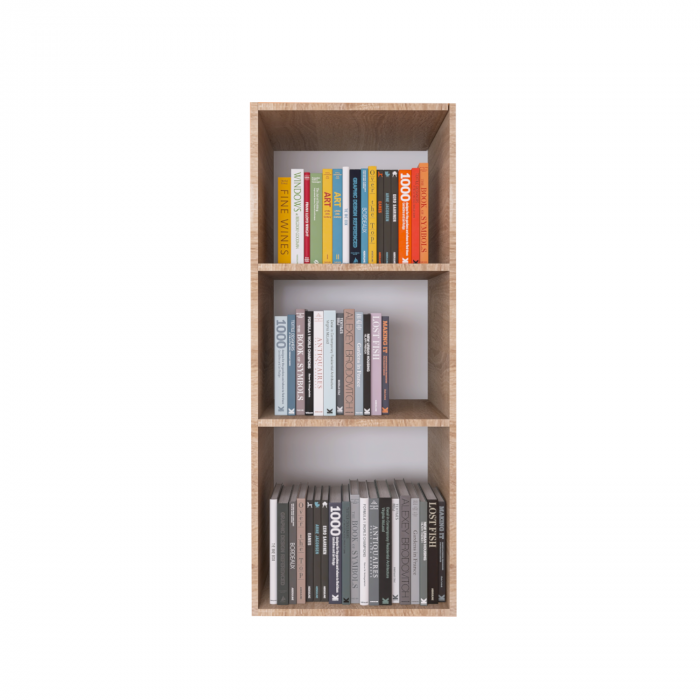 Biblioteca Suspendata 3 compartimente H100 x A30 x L30cm, PAL 18mm, Culoare STEJAR SONOMA [2]