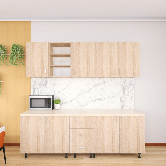 Bucatarie 200cm MARA, Culoare Sonoma, Material PAL 18mm, Blat Termorezistent de 2,8 cm [3]