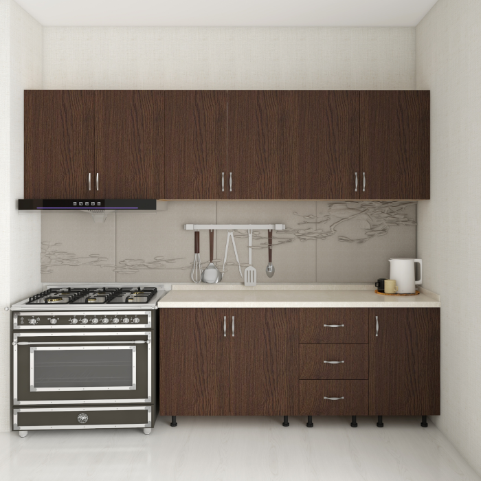 Bucatarie 220 cm Keti, Pal 18mm, Blat Termorezistent, Wenge [2]