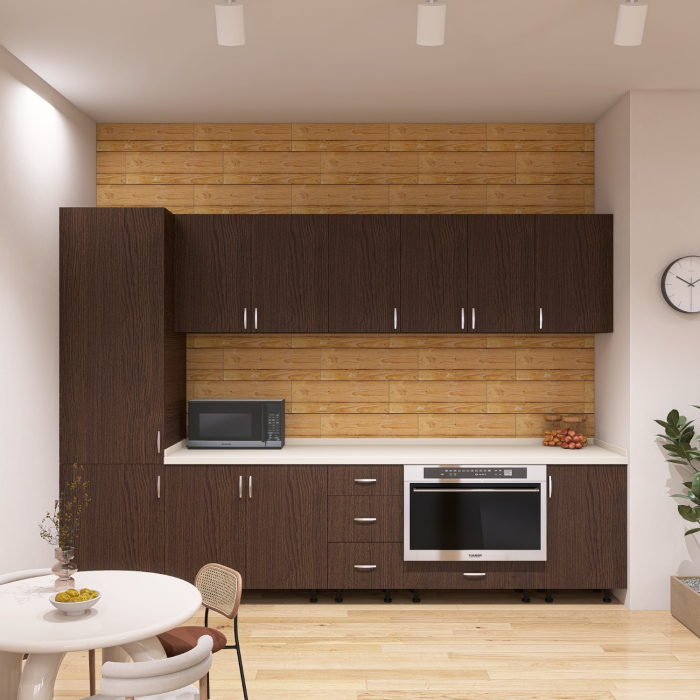 Bucatarie Claus 260 cm, Material PAL 18mm, Culoare Wenge, Blat termorezistent 2.8cm [1]