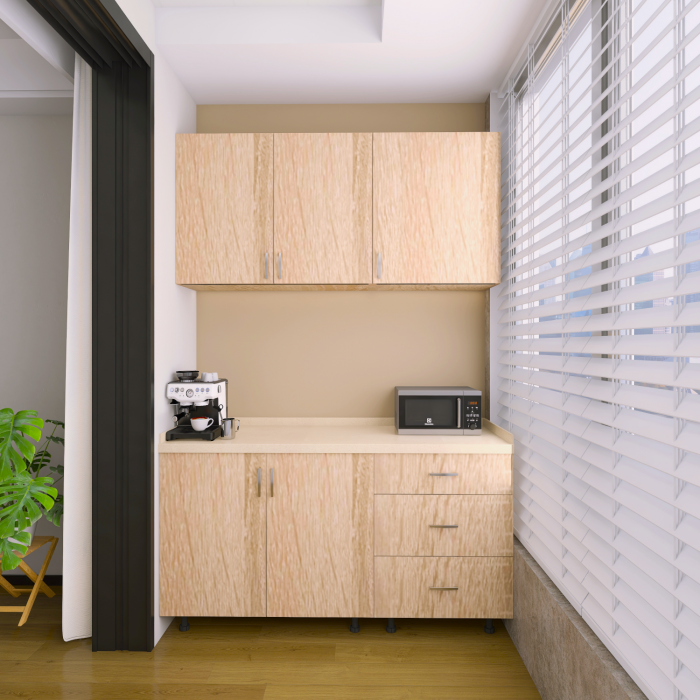 Bucatarie Maia 120 cm, Pal 18mm, Culoare Stejar Sonoma, Blat Termorezistent 2.8 cm [2]