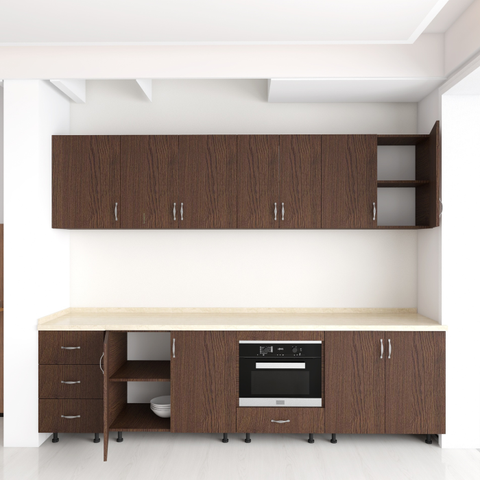 Bucatarie Modulara 260 cm, Picioare Reglabile, Material Pal 18mm, Culoare WENGE [2]
