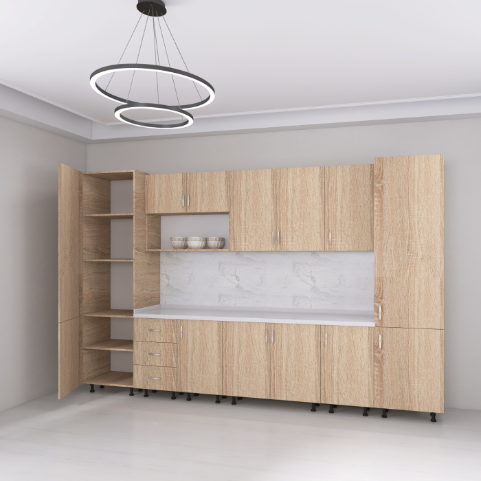 Bucatarie Modulara Adina 320cm,Picioare Reglabile, Material Pal 18mm, Culoare Stejar Sonoma [4]