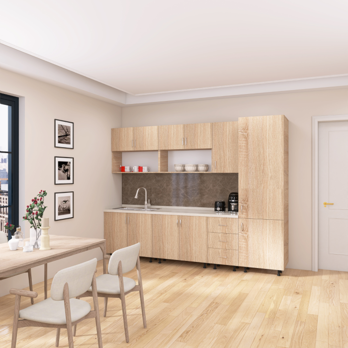 Bucatarie Modulara CORA 260 cm, Material PAL 18mm, Culoare Stejar Sonoma [4]