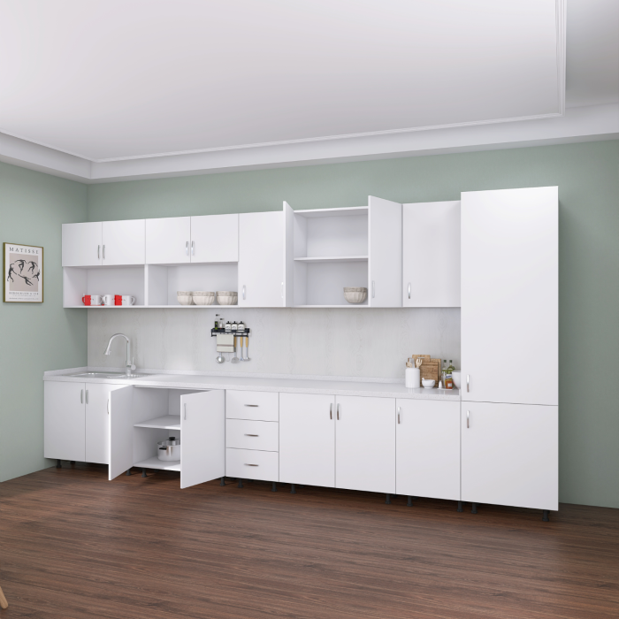 Bucatarie Modulara Mondo 360cm, Material Pal 18mm, Culoare Alb [4]