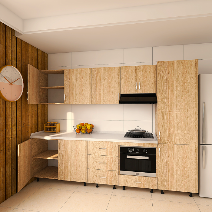 Bucatarie RIMINI 240 cm, Material PAL 18mm, Culoare Stejar Sonoma , Blat termorezistent 2.8cm [2]