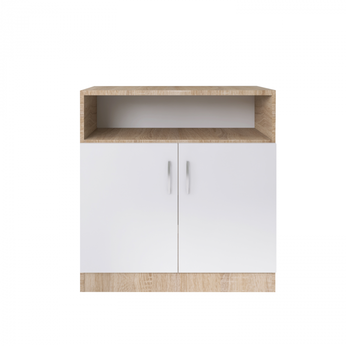 Comoda TV David, H80xA50xL80 cm, Material PAL18mm, Culoare Stejar Sonoma/Alb [3]