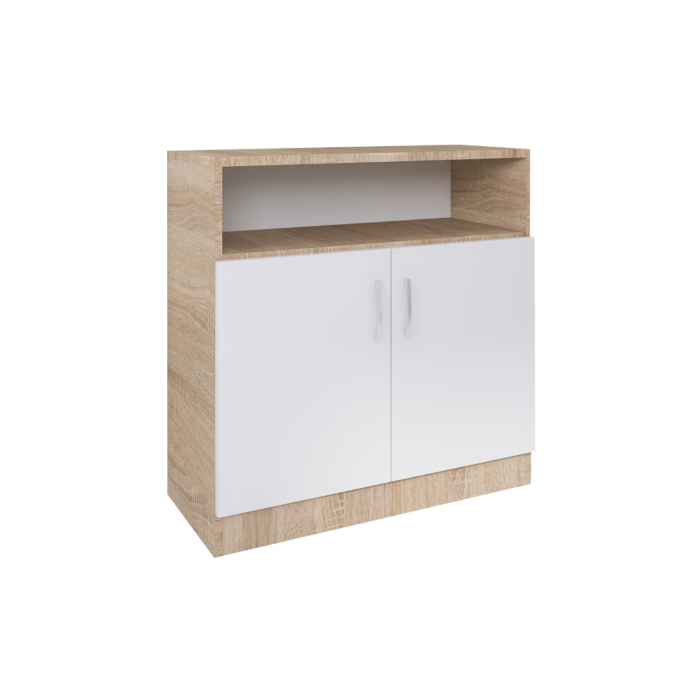 Comoda TV David, H80xA50xL80 cm, Material PAL18mm, Culoare Stejar Sonoma/Alb [1]