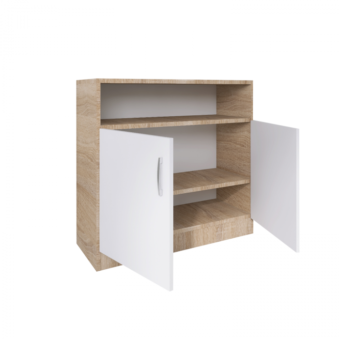 Comoda TV David, H80xA50xL80 cm, Material PAL18mm, Culoare Stejar Sonoma/Alb [2]