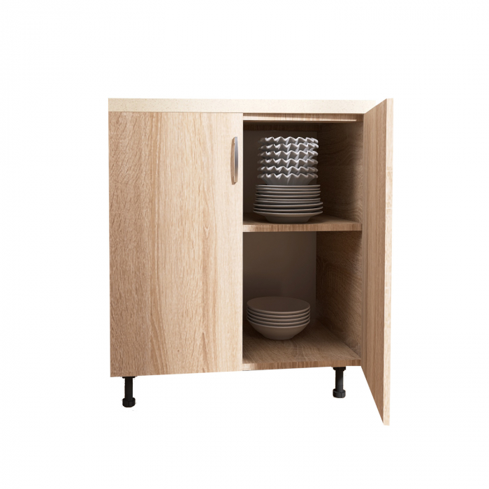 Corp Baza Bucatarie Cu Blat Termorezistent, L60cm x H90cm x A50cm, Culoare  Sonoma, Pal 18mm [2]