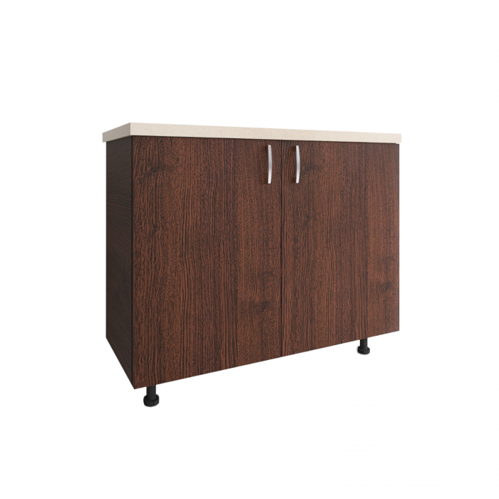 Corp Inferior Bucatarie L80 x H90 x A50 cm, Culoare Wenge Mat, Pal 18mm, Blat Termorezistent 2,8 cm [1]