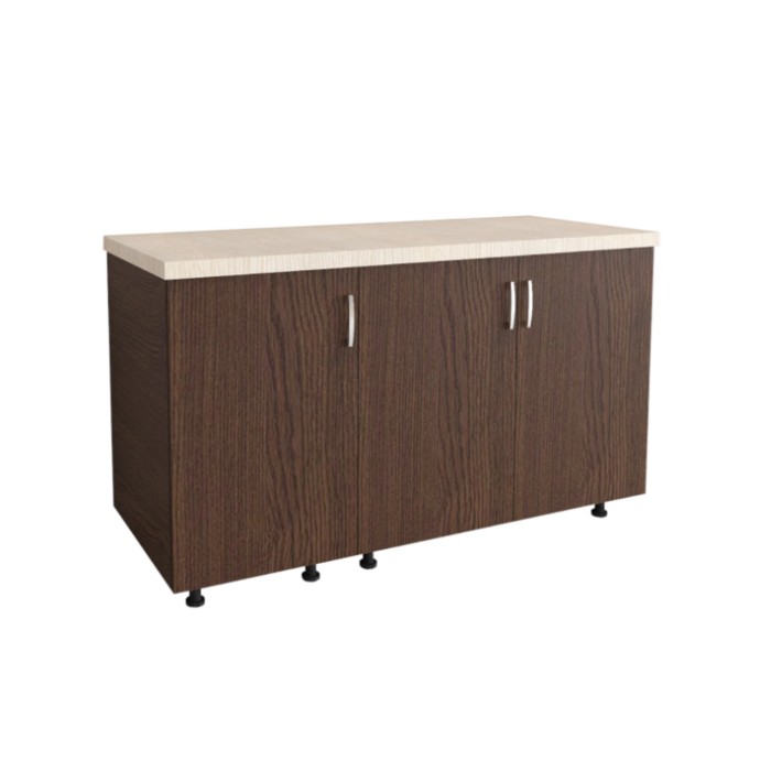 Corp Inferior Bucatarie cu 3 usi L100xA50xH90 cm, Culoare WENGE, Pal 18mm, Blat Termorezistent 2.8 cm [3]