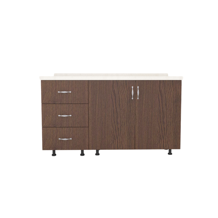 Corp Inferior Bucatarie  L100xA50xH90 cm, Culoare WENGE, Pal 18mm, Blat Termorezistent 2.8 cm [3]