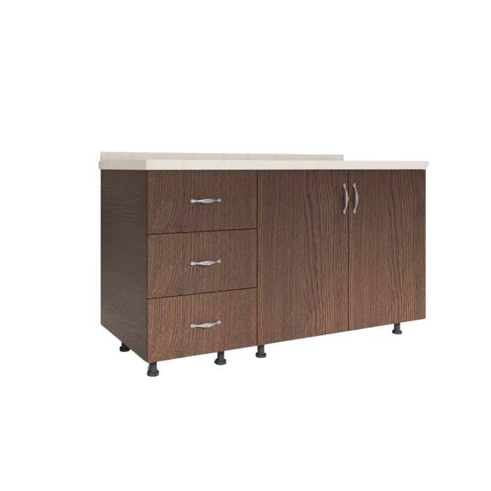 Corp Inferior Bucatarie  L100xA50xH90 cm, Culoare WENGE, Pal 18mm, Blat Termorezistent 2.8 cm [2]