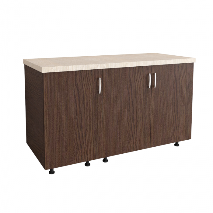 Corp Inferior Bucatarie L120xA50xH90 cm, Culoare WENGE, Pal 18mm, Blat Termorezistent 2.8 cm [1]