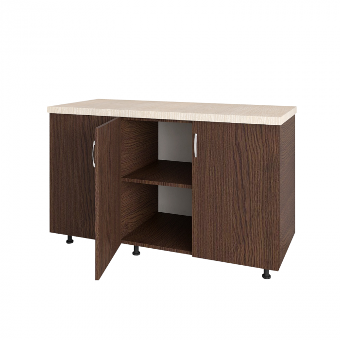 Corp Inferior Bucatarie L120xA50xH90 cm, Culoare WENGE, Pal 18mm, Blat Termorezistent 2.8 cm [2]