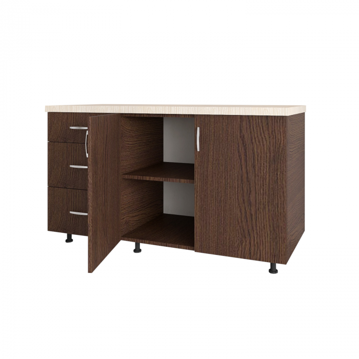 Corp Inferior Bucatarie L120xA50xH90 cm, Culoare WENGE, Pal 18mm, Blat Termorezistent 2.8 cm [3]