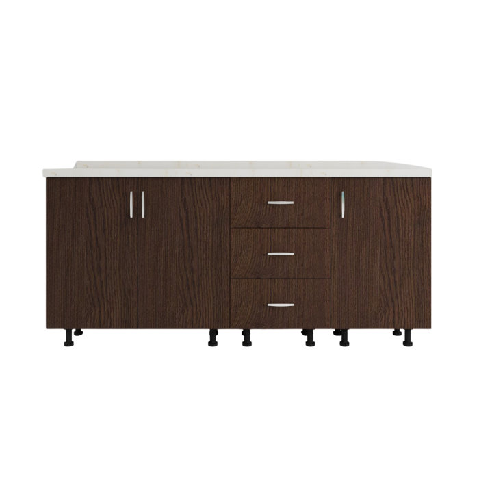 Corp Inferior Bucatarie L160xA50xH90 cm, Culoare Wenge, Pal 18mm, Blat Termorezistent 2.8 cm [3]