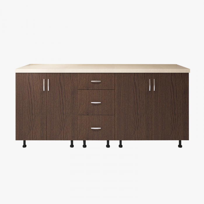 Corp Inferior Bucatarie L200xA50xH90 cm, Culoare WENGE, Pal 18mm, Blat Termorezistent 2.8 cm [3]