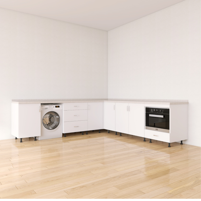 Corp inferior de colț DITC705, Alb, 240 × 240 cm, PAL 18 mm, blat inclus [3]