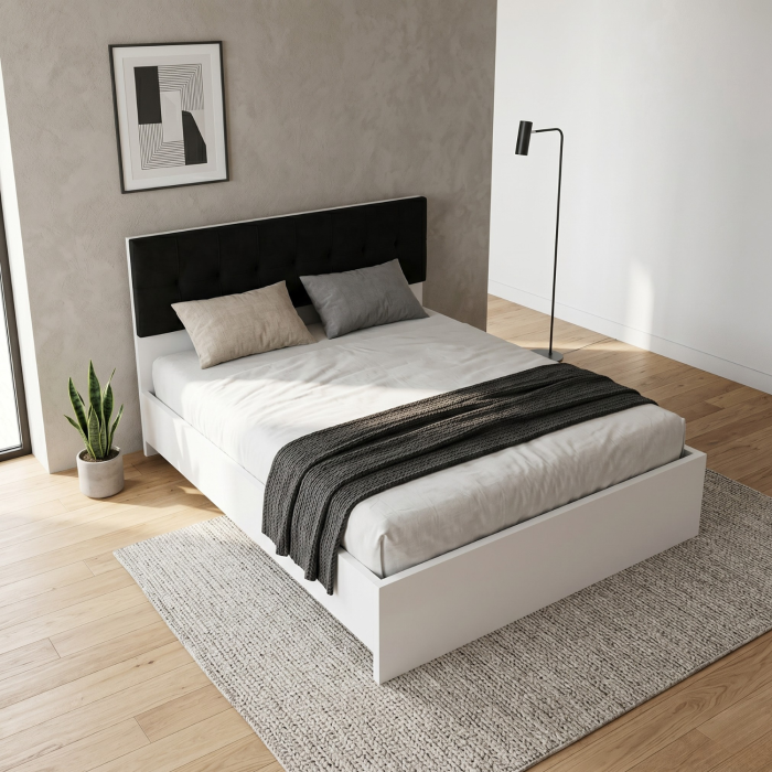 Dormitor Kim, Material 18mm, Culoare Alb [2]