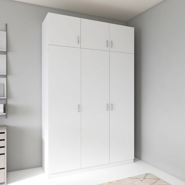 Dulap 3 usi GRANDE cu Suprapozabil, H240xA50xL120cm,Culoare Alb, Material Pal 18mm [1]